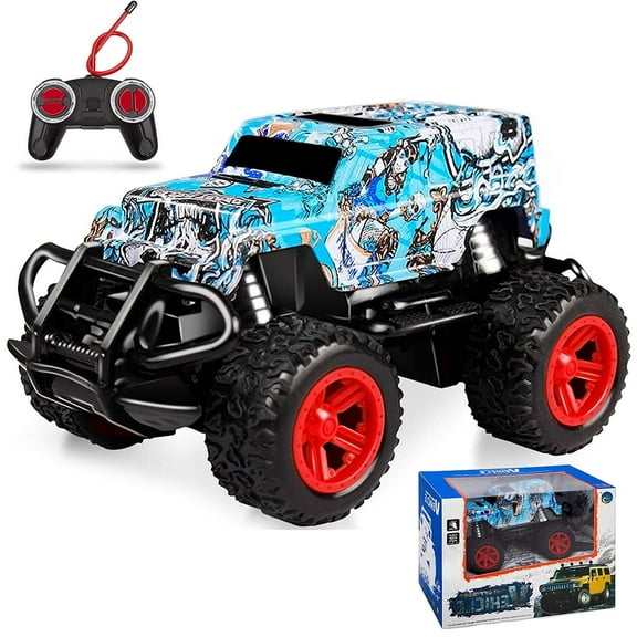 Remote Control Car Toys, RC Cars for Kids, 4 Channel Remote Control Car, RC Cars Monster Trucks Christmas Teen Gifts for 3-7 Year Old , Toddler Age 2-6
