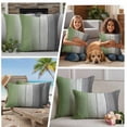 thumbnail image 4 of Sage Green Gray Ombre Outdoor Pillow Covers 24x24 Set of 2, Waterproof Patio Throw Pillowcase Protectors, Vintage Country Wooden Square Decorative Pillow Shams Cushion Covers for Seat Bed Couch Sofa, 4 of 8