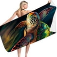 thumbnail image 3 of BSJJY Ocean Animals Beach Towel, Dolphin Shark Turtle Whale Bath Towel Print 30" x 60" Pool Towel Super Soft Plush Cotton Dolphin Turtle Whale Towel Clearance, 3 of 5