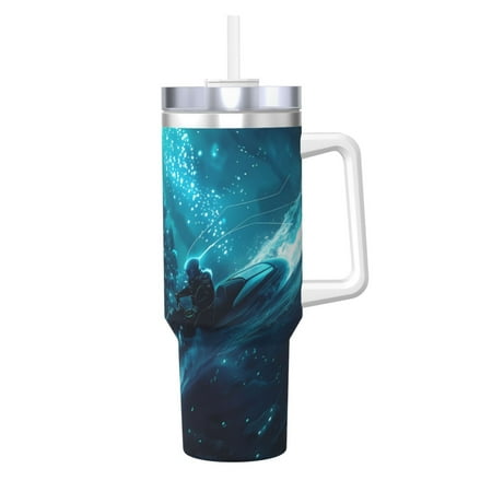 

KLL Futuristic Jet Ski Adventure Print 40oz Stainless Steel Insulated Car Cup Coffee Mug with Spillproof Lid - Keep Your Drink Hot or Cold on the Go