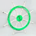 thumbnail image 3 of Nagina International Premium Handcrafted Wall Sculpture & Decor Accent Nautical Antique Ocean Beach Decorative Ship Wheels | Maritime Wall Decor & Gifts (18 Inches, Cane Green), 3 of 6