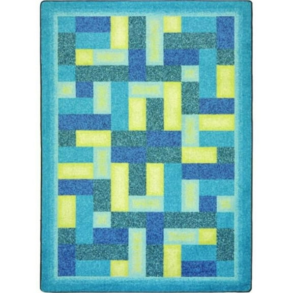 Kid Essentials - Teen Area Rugs Off Beat, 7'8" x 10'9", Teal