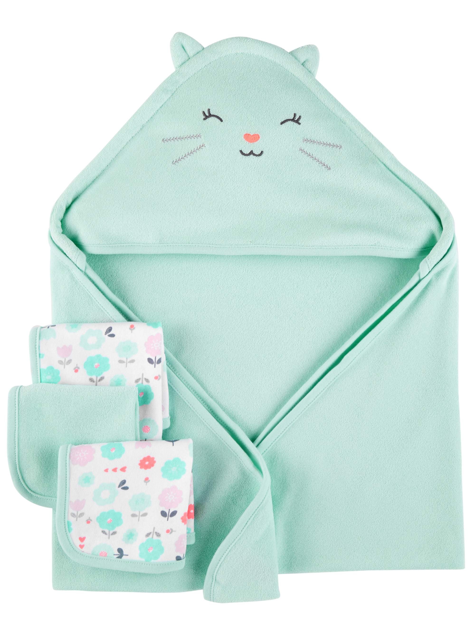 child of mine hooded towel and three washcloths