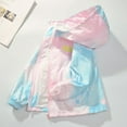 thumbnail image 6 of Little Girls Gradient Color Rain Jackets Lightweight Windproof Hoodie Jacket Kids Waterproof Windbreaker 4-14 Years, 6 of 7