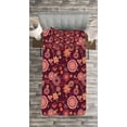 thumbnail image 3 of Ambesonne Floral Quilted Bedspread Set 2 Pcs, Vintage Foliage Composition, Twin Size, Orange Maroon and Yellow, 3 of 3