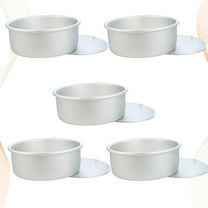 Pretyzoom 5Pcs Aluminum Alloy Round Cake Baking Mold Nonstick Easy Release Removable Base