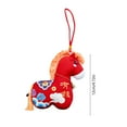 thumbnail image 2 of 2026 Horse New Year 4.72" Red Plush Mascot Horse Statue Tabletop Ornament for Chinese New Year Spring Festival Zodiac Gift Blessing Souvenir Home Office Store Restaurant Tabletop Decors, 2 of 4