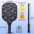 thumbnail image 4 of Pickleball Paddles Set,Pioneer Flower Floral Print Pattern Fiberglass Surface Pickleball Racket Set with 2 Indoor Outdoor Pickleball Balls and Pickleball Bag,Pickle-ball Equipment, 4 of 6