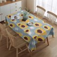 thumbnail image 2 of Gray Sunflower White Flower Pattern Rectangle Tablecloth 60"x84",Waterproof Polyester Rectangle Table Cloth, Wipeable Spillproof Polyester Tablecloth for Dining, Camping, Indoor and Outdoor, 2 of 5