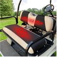 thumbnail image 4 of 10L0L Golf Cart Front + Rear Seat Cover Set for EZGO TXT RXV & Club Car DS 4 Passenger Models,Breathable Washable Polyester Mesh Cloth Seat Cover-Black Beige (S+XS), 4 of 7