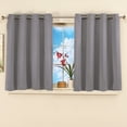 thumbnail image 2 of Collections Etc Short Blackout Window Curtain Panel, Energy-Efficient, Noise-Reducing and Light-Blocking Triple-Layer Technology, Grommet Top, Grey, 56" X 45", 2 of 3