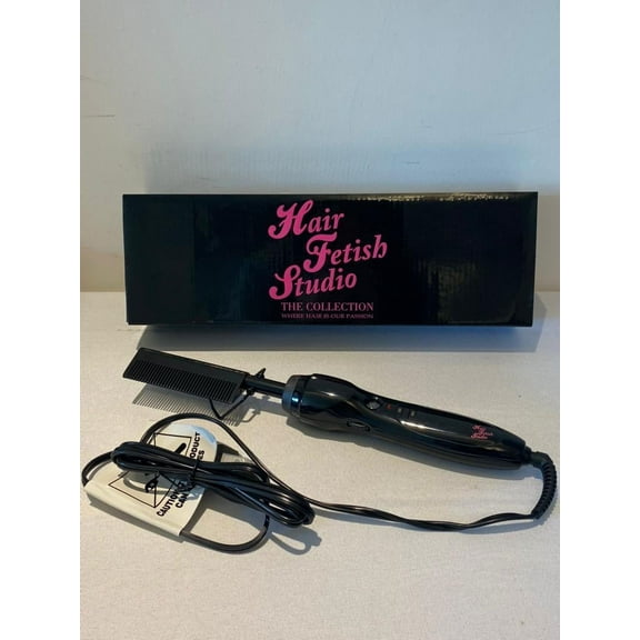 Hair Fetish Studio Black Electric Hot Comb Heating Pressing Combs Hair Straightening