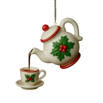 Christmas Teapot Ornament Set,Festive Hanging Decorations with Santa, Snowflake & Christmas Tree Designs, Ideal for Xmas Tree Decor, Personalized Christmas Ornaments 2025