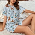 thumbnail image 6 of Bixox Women's Sea Turtle Printed Pajama Set 2 Piece Lounge Set Top and Shorts Soft Pajamas, Shorts with Pockets, 6 of 7