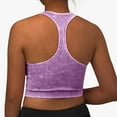 thumbnail image 3 of ASFGIMUJ Womens Seamless Ribbed Longline High Neck Sports Bra - Racerback Padded Slim Fit Crop Tank Top With Built In Pads, 3 of 4