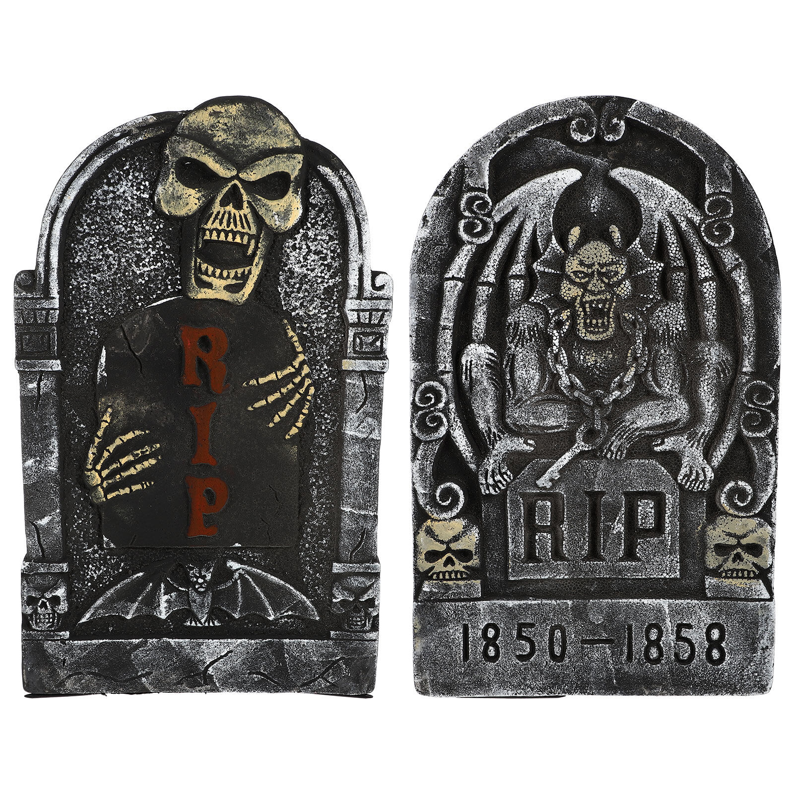 2 Pcs Halloween Tombstones Tombstone Figurine Gravestone Decor (Random
