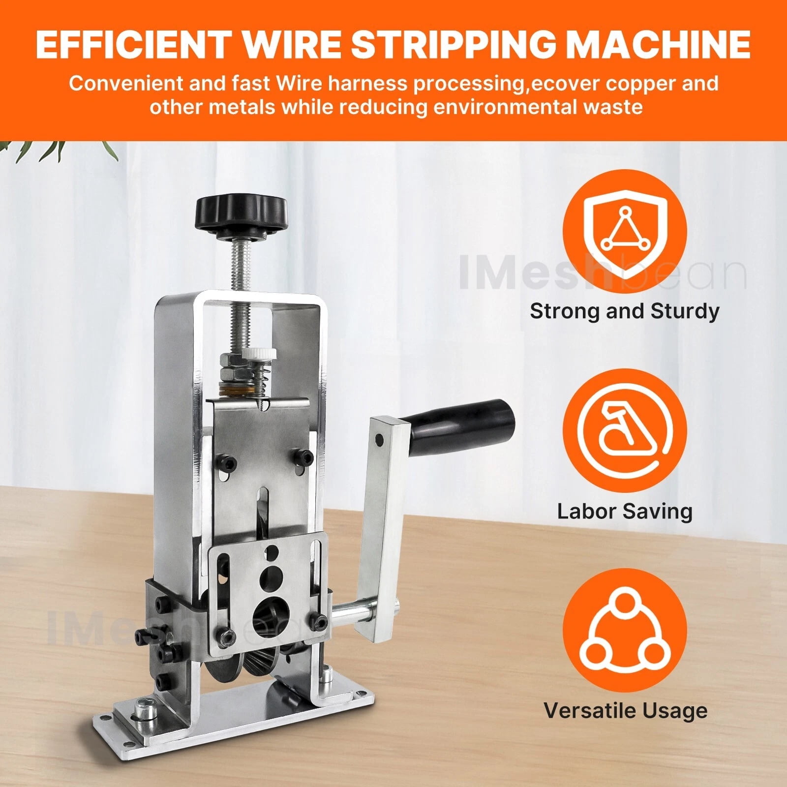 iMeshbean Hand Crank Wire Stripper Wire Stripping Machine Electric & Manual Copper Peeling Stripper