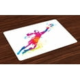 thumbnail image 1 of Ambesonne Rainbow Place Mats Set of 4, Goalkeeper Catches Ball, Standard Size, Multicolor, 1 of 4