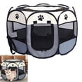 thumbnail image 1 of Corral Portátil Plegable para Mascotas, Casa de Mascotas de 58 Cm de Altura x 91 Cm de Largo Corralito para Cachorros Impermeable de Tela Oxford, Interiores y Exteriores Seguro Resistente (Gris), 1 of 7