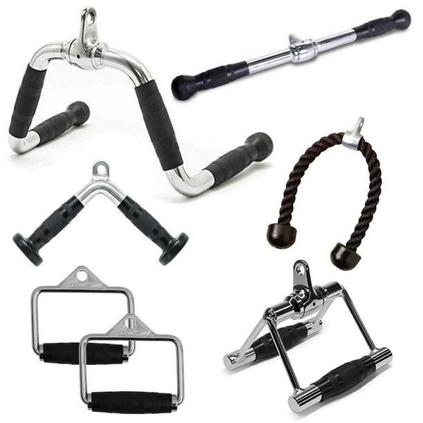 FITNESS MANIAC MultiExerciser Weightlifting Gym Cable Attachments Rubber Grips Handle Pressdown