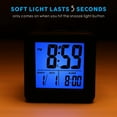 thumbnail image 3 of Digital Alarm Clock - Plumeet Kids Alarm Clock with Snooze and Nightlight - Easy Setting Silicone Clock Display Time, Date - Loud Alarm Clock for Bedroom - Battery Powered (Black) (Black), 3 of 7
