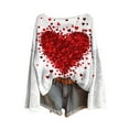 thumbnail image 2 of Xdegoge Valentine Sweater for Women Pullover Ribbed Knit Long Sleeve Oversized Sweaters Heart Graphic Fashion Dressy Casual Crewneck Tops, 2 of 6