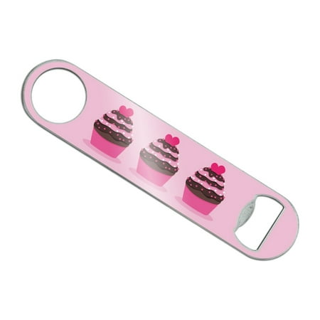 Strawberry Chocolate Cupcake Love Heart Stainless Steel Vinyl Covered Flat Bartender Speed Bar Bottle (Best Place To Order Chocolate Covered Strawberries)