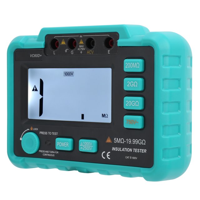 Ohmmeter Testeur d'Isolation Numérique Megohm Mètre Vc60d + 0.519.99G Ohm Testeur de Résistance d'Isolation Numérique Megohm Compteur Outils Électriciens