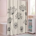 thumbnail image 5 of Shower Curtain Black Dandelion Shower Curtains for Bathroom Decor, Waterproof Polyester Shower Curtain Set with Hooks, Standard Size 72" x 72" Beige, 5 of 9