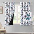 thumbnail image 1 of Juego de 2 paneles de cortinas 100 % opacas de 84 pulgadas de largo, cortinas con estampado floral Cattleya, cortinas térmicas florales Leah para dormitorio con forro negro, cortinas a prueba de sonido, gris y azulCattleya, gris/verde azulado, 52 pulgadas de ancho x 54 pulgadas de largo, 1 of 5