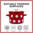 thumbnail image 6 of Novomoskovsjka Posuda Red White Polka Dot Cylindrical Enamel Pot with Lid Set of 3 pcs 2.1Qt/4.8Qt/5.8Qt Enameled Steel Stockpots Cooking Pot Induction Pot Kitchen Pot Stock Pot Soup Pot, 6 of 9