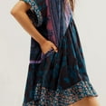 thumbnail image 4 of WILLBEST Strapless Dress Women Boho Dresses Flowy Dress Ruffle Mini Dress Deep V Neck Casual Floral, 4 of 7