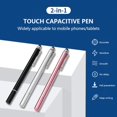 thumbnail image 2 of Stylus Pen For Phone 2in1 Capacitive Pen Touch Pen Tablet Surface Pen For Drawing Screen Stylus For Laptop Pink, 2 of 6