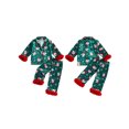 thumbnail image 2 of RUINIXCW Kids Toddler Baby Girl Christmas Silk Stain Pajamas Set Spring Fall Winter PJS Sleepwear Long Sleeve Button Down Collar Shirt Tops Pants Set, 2 of 10