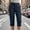 Capris - Navy, variant on Baggy Women's Pants Beige Cargo Capri High Waisted Petite Stretchy Solid Color Pants Girl Pants L