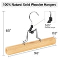 thumbnail image 3 of Perchas de madera para pantalones AMKUFO, paquete de 12 unidades, antideslizantes con clips, 3 of 8