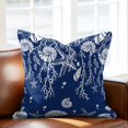 thumbnail image 2 of Starfish Coral Shell Throw Pillow Cover Navy Blue Cotton Linen Cushion Cover Throw Pillow Case with Invisible Zipper for Couch Sofa Bed Chair Car 18x18 Inch, 2 of 10