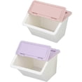 thumbnail image 2 of 2Pcs Desk Storage Box, Plastic Material Cosmetic Storage Box for Room for Home,Desk Storage Box Purple Pink,, 2 of 8