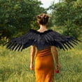 thumbnail image 4 of BELOVING Feather Angel Wing Party Decoration Props Show Scene Layout Cosplay Accessories Black, 4 of 8