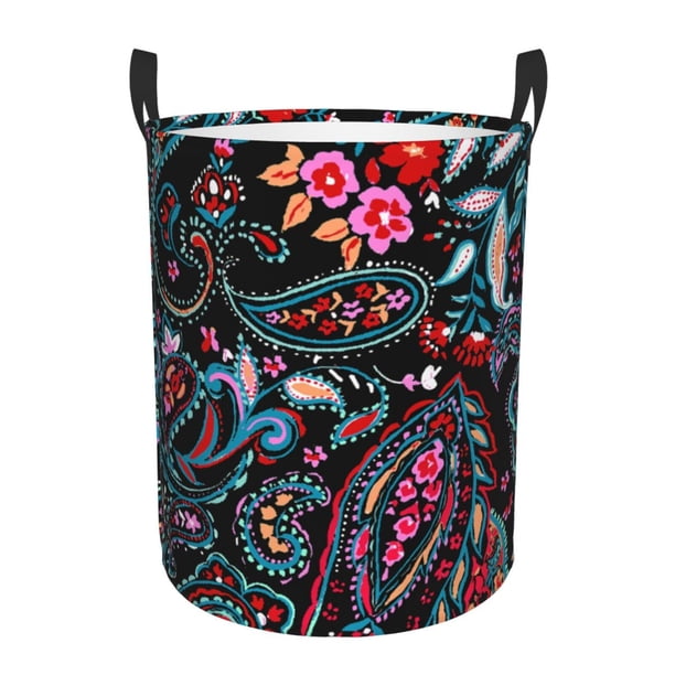 Fotbe Paisley Cesto de Ropa con Asas, Cesto Impermeable de Gran Capacidad, Bolsa de Lavado para Dormitorio, Cesto de Ropa con Ruedas y Asas-Small