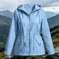 thumbnail image 4 of qelini Outdoor Jackets for Women Plus Size Long Sleeve Zipper Shirt Outdoor Hiking Solid Color Waterproof Jacket Lightweight, 4 of 8