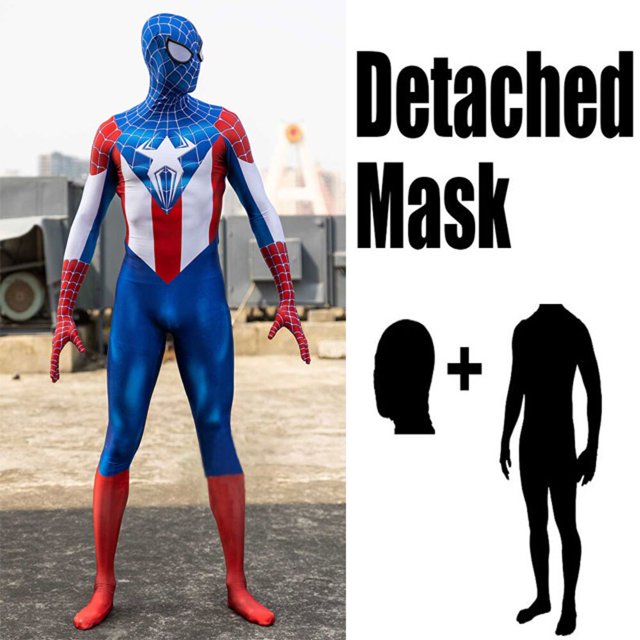 Disfraz de Halloween de capitán Advance y Spiderman, traje Zentai de superhéroe, mono de fiesta para adultos y niños Fivean unisex