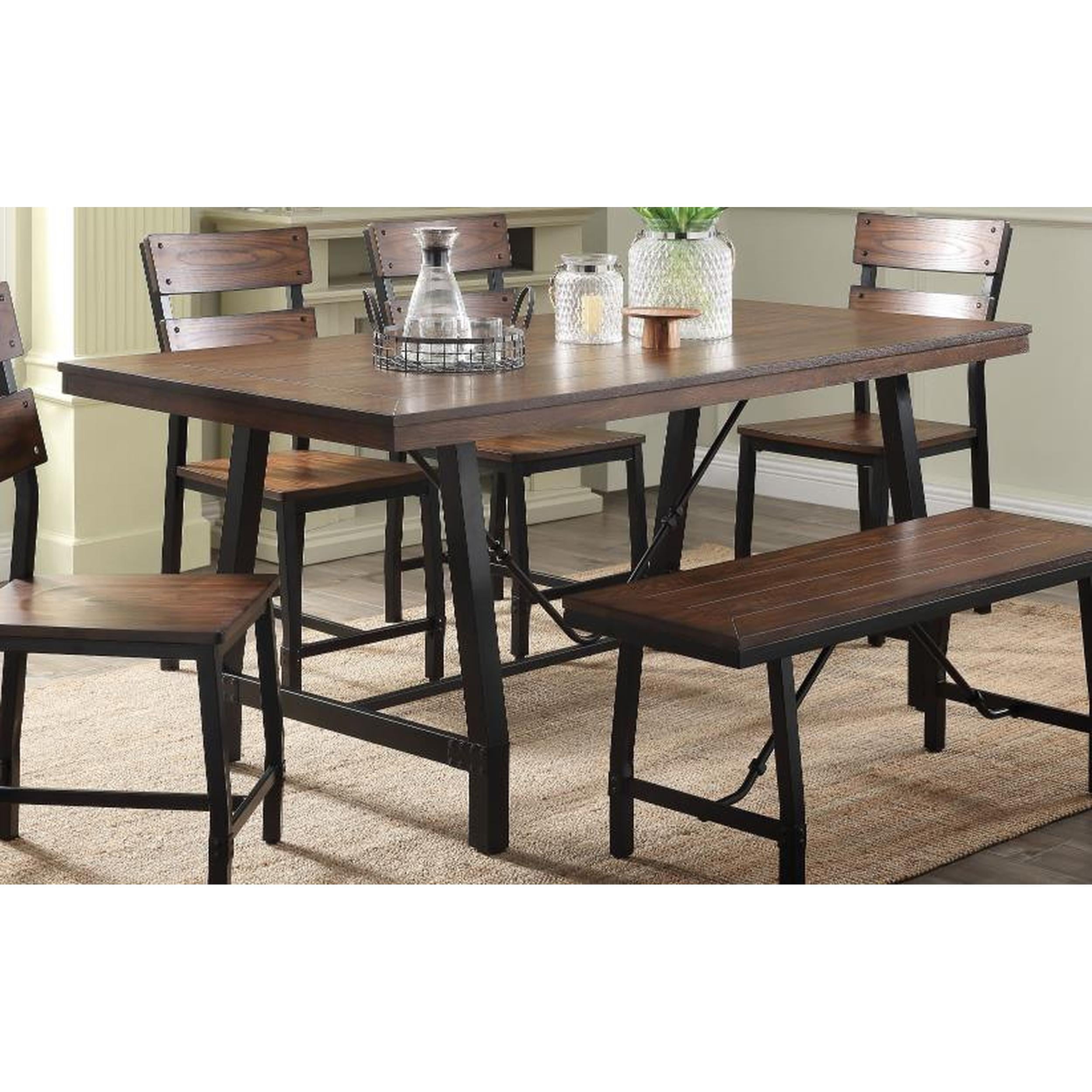Industrial Black Oak 72" Mariatu Dining Table