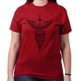 thumbnail image 3 of Caduceus Medical Symbol Sword Snakes Men's Graphic T Shirt Tees Brisco Brands S, 3 of 7