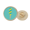 thumbnail image 1 of Yellow Green Spiral Sweet Ice Round Metal Golden Pin Brooch Clip, 1 of 3