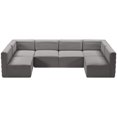 thumbnail image 4 of Meridian Furniture Quincy Sectionnel Modulaire en Velours Gris, 4 of 13