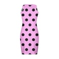 thumbnail image 4 of Besolor Robes d'Été Côtelées pour Femmes Robe Débardeur Imprimée Tendance Col Rond Sans Manches Robe Mini Ajustée Décontractée, 4 of 5