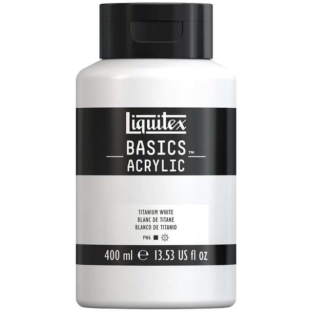 Pintura acrílica Liquitex BASICS, botella de 400 ml (13,5 oz), blanco titanio