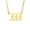 Gold-333, variant on Minimalist Women's Stainless Steel Angel Numbers Necklace 222 Pendant Choker Numerology Jewelry Silver