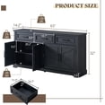thumbnail image 2 of 63" Large Sideboard Buffet Cabinet with 3 Drawers, 32" Tall Farmhouse Accent Cabinet with 4 Doors & Adjustable Shelves, Coffee Bar Wine Storage Table for Dining Room, Living Room, Black, 2 of 9